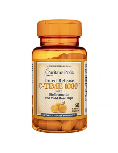 Puritan's Pride Witamina C - 1000 mg Powolne Uwalnianie - 60 tabletek