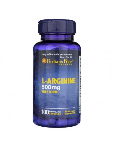 Puritan's Pride L-Arginina 500 mg - 100 kapsułkach