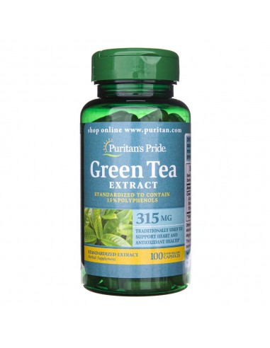 Puritan's Pride Zielona Herbata ekstrakt standaryzowany 315 mg - 100 kapsułek