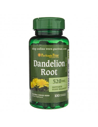 Puritan's Pride Dandelion Root (Mniszek Lekarski) 520 mg - 100 kapsułek
