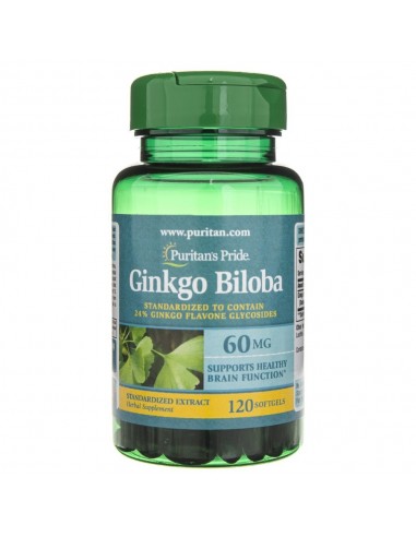 Puritan's Pride Ginkgo Biloba (standaryzowany)  60 mg - 120 kapsułek