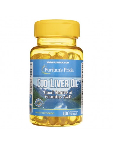 Puritan's Pride Cod Liver Oil (Tran) 415 mg - 100 kapsułek