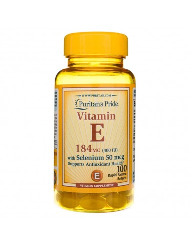 Puritan's Pride Witamina E 184 mg z Selenem - 100 kapsułek