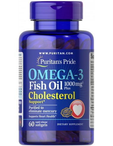 Puritan's Pride Omega-3 + Cholesterol - 60 kapsułek