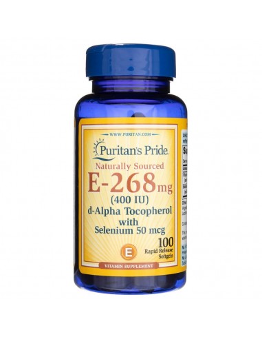 Puritan's Pride Witamina E 268 mg z Selenem - 100 kapsułek
